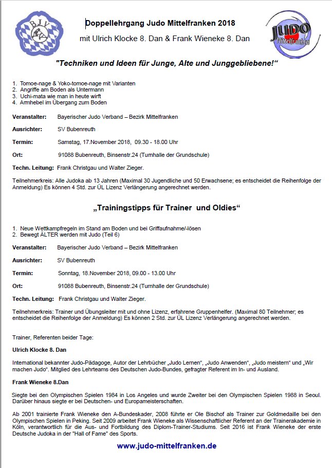 Lehrgang 2018 Ausschreibung