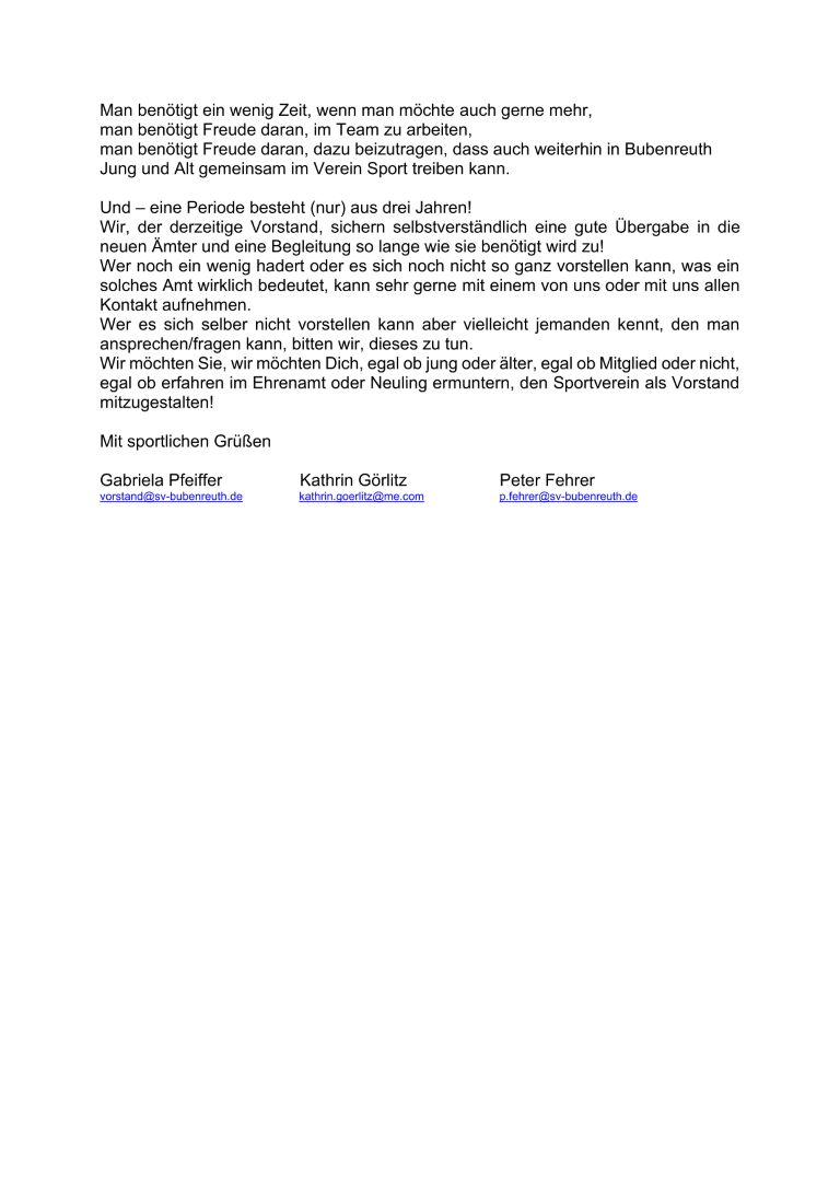 SV Bubenreuth Vorstand Gesucht2 k
